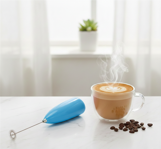 Coffee Beater & Milk Frother – Mini Handheld Egg Whisk, Drink Mixer (Random Color)