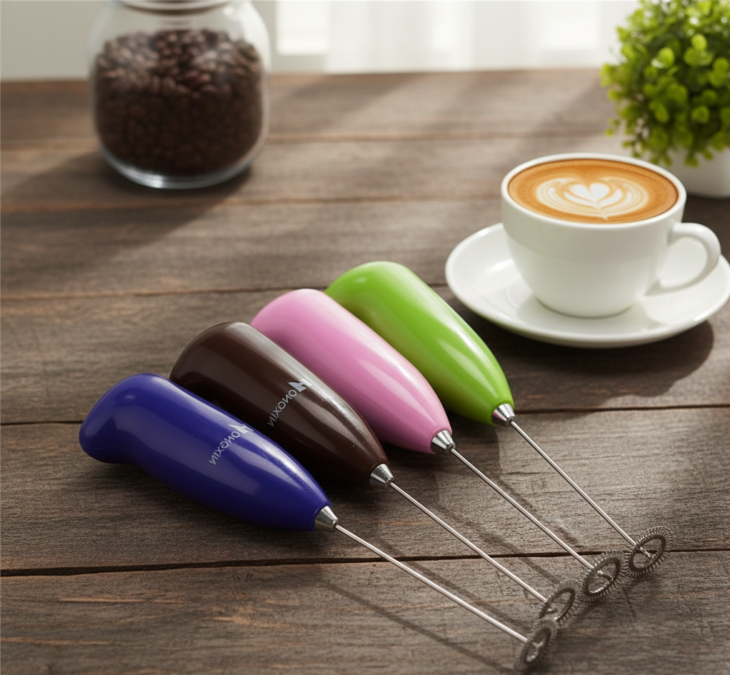 Coffee Beater & Milk Frother – Mini Handheld Egg Whisk, Drink Mixer (Random Color)